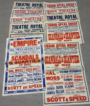 10 large paper 30' x 20' printed theatre posters for the showing of Scandals & Scanties. Showing