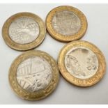 4 collectors Â£2 coins. 2009 Charles Darwin, 2004 Trevithick Invention Industry, 2010 Florence