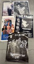 5 reprint and original slimline music posters. To include The Sex Pistols, The Fall, The Jam and