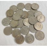 29 Elizabeth II half crown coins dating from 1956, 1960, 1961, 1962, 1966 and 1967.