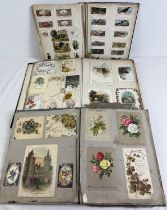 3 vintage albums (a/f) containing assorted scraps, greetings cards, cigarette cards and