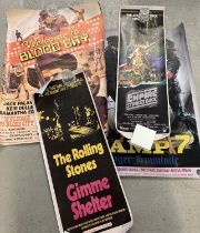 4 modern reprint/reproduction film and music posters. To include slimline The Empire Strikes Back,