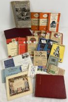 A box of assorted vintage books and ephemera, to include maps, 1940's autograph book with