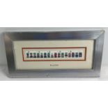 Royal Mail 2001 Classic British Double Decker Buses 1st class presentation stamps, framed &