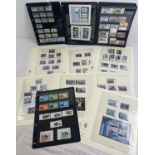 11 loose stamp album leaves with assorted stamps & stamp sheets. From British Antarctic Territory,