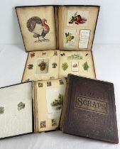 4 early 20th century scraps albums containing assorted scraps & greetings. Some albums a/f with