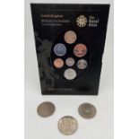 3 commemorative Â£5 coins together with a Royal Mint United Kingdom Emblems of Britain