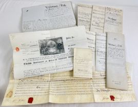 A collection of antique Indenture's & mortgage certificates and agreements, to include examples on