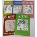 5 vintage early 1970's issues of In Depth, smaller sized adult erotic magazine, to include first