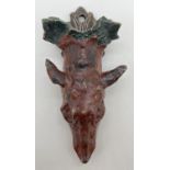 A cold painted bronze letter clip modelled as a fox mask, approx. 15cm long.