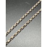 A 22 inch belcher chain necklace with spring ring clasp. Silver marks to clasp and fixings. Total