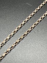 A 22 inch belcher chain necklace with spring ring clasp. Silver marks to clasp and fixings. Total