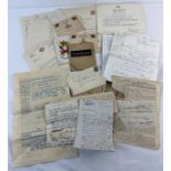 A small quantity of mixed WWII military paperwork, cards, letters and booklets relating to