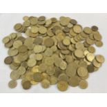 A collection of 230+ assorted vintage foreign coins to include France, Germany, Denmark, Yugoslavia,