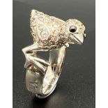 A 925 silver "chick" ring by Vivienne Westwood. Size small/M 1/2 (s stamped to outside of band).