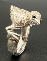 A 925 silver "chick" ring by Vivienne Westwood. Size small/M 1/2 (s stamped to outside of band).