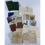 A collection of WWI and WWII service books, letters and mixed ephemera relating to Brian Bishop