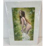 Krys Leach, local artist - nude oil on canvas board, entitled "Nature Girl". Named, signed & dated