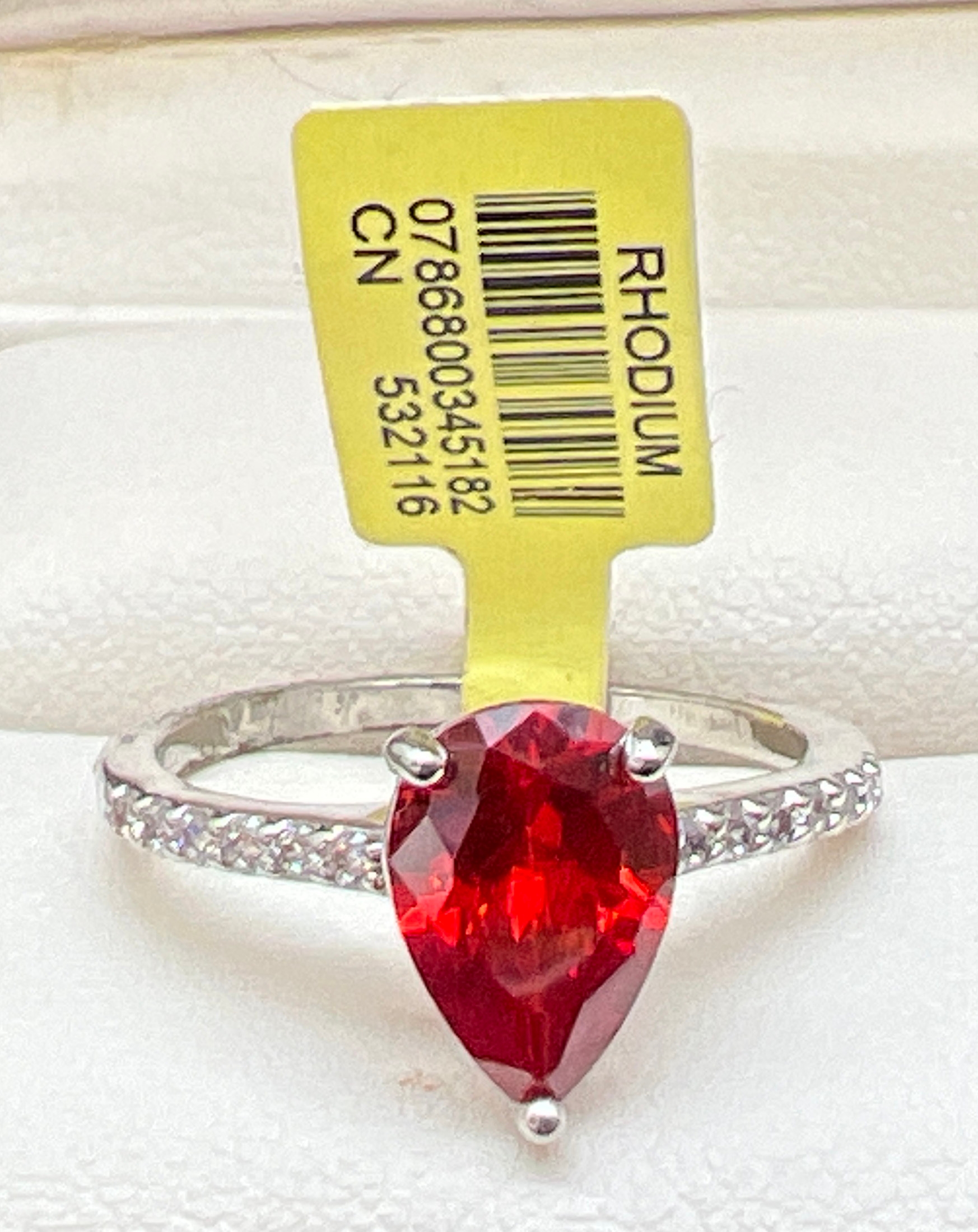 A rhodium plated cocktail ring set with Swarovski crystals, new with tags. Central teardrop cut - Image 2 of 2