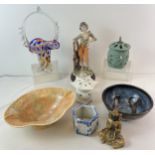 A collection of assorted ceramics and glass to include Oriental. Lot includes a mid century