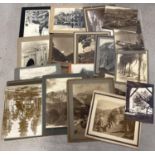 A collection of 21 1920's & 30's large boarded photographs from European destinations. Some 2 sided,