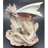A 1988 limited edition Enchantics "Grawlfang" Winter dragon figurine by Andrew Bell for Holland