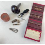 A collection of assorted vintage sewing related items to include a Robert Maule & son needle case,