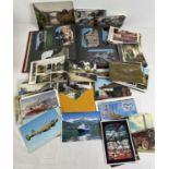 A vintage postcard album of coloured postcards together with a box of assorted vintage & modern