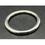 A boxed silver 'Simply Sparkling' band ring by Pandora. Marked inside of band S925 Ale 56. Size