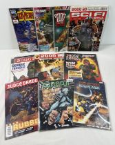 A collection of assorted comic books to include 2000AD, Judge Dredd, Marvels Overkill and Iron Man