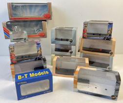 A collection of empty diecast vehicle and model bus boxes. To include Exclusive First Editions,