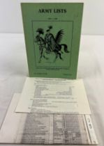 Army Lists 1420 - 1700 book, for use with Wargames Research Group Wargames rules. By George Gush,