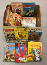 A box of assorted vintage 1960's & 70's annuals to include Daktari, The Lone Ranger, Orlando and