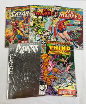 A small collection of Vintage Marvel Comics - Marvel Premiere featuring Satana, Ms Marvel x 2, The