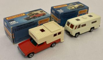 2 boxed 1979 Matchbox 75 diecast camper vans, #54 Mobile Home together with #38 Camper. Mobile