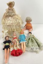A collection of vintage mid century fashion dolls.