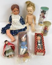 A collection of assorted vintage dolls in varying sizes and conditions. To include 13" Pedigree doll