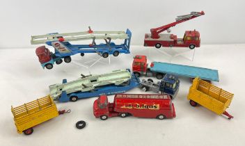 A collection of vintage Corgi die cast trucks and transporters. To include 2 x Beast Carriers, Big