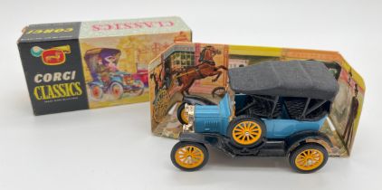 A 1960's boxed Corgi Classics 1915 Ford #9013 complete with card insert diorama. Blue body, black