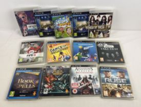 13 assorted PS3 Playstation 3 games in original plastic cases. To include: Assassin's Creed