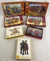 A collection of boxed 1/72 scale model soldiers & accessories for war gaming to include Zvezda,