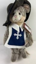 A limited edition Charlie Bear, "Valiant" grey, white and beige Mousekateer bear made for Best