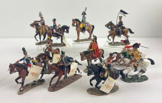 11 die cast, hand painted metal models of soldiers by Del Prado representing army regiments from the