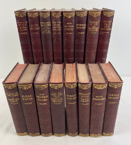 A full set of 16 Charles Dickens classics from the 1930's, with burgundy coloured leather effect