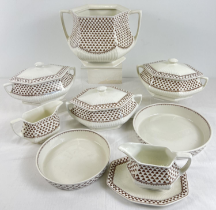 A collection of Adams "Sharon" shamrock pattern tableware. Comprising: large soup tureen (lid