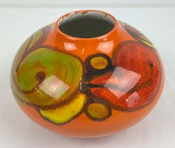 A mid century Poole Pottery delphis onion vase, with printed mark and Carolyn Willis painted