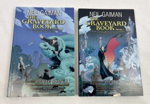 Volumes 1 & 2 of The Graveyard Book, Neil Gaiman's graphic novel from Bloomsbury Books adapted by P.