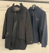 A men's Bush Thermore T37 padded thermal coat together with a Drennan Matchpro weather proof