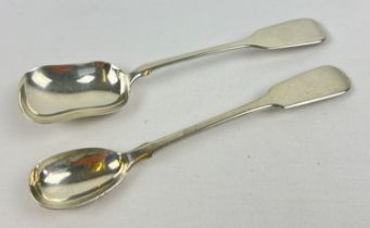 2 Victorian silver condiment spoons. A jam spoon hallmarked for Charles Boyton, London 1863 (approx.