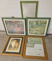 3 prints, 2 of Claude Monet, The Water-Lilly pond and Garden at Giverny also with Arthur John